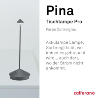 Zafferano, Pina lampa, Bezdrátová, Dobíjecí stolní lampa s dotykovým ovládáním, Vhodná i pro venkovní použití, Stmívač, 2200-300